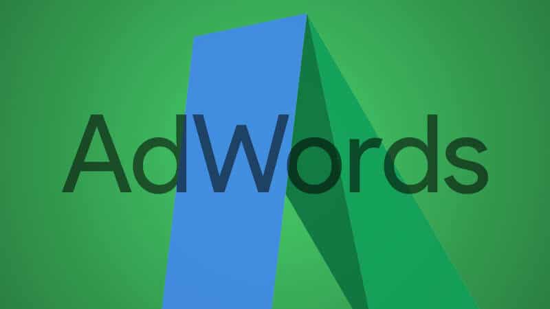 Google Ads Logo. Green and blue background